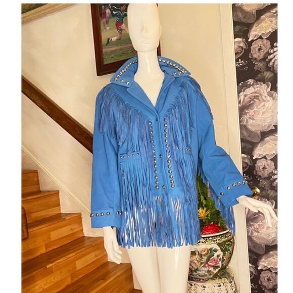 UNDERSTATED LEATHER WOMEN'S HOWDY FRINGE STUDDED MOTO JACKET - Picture 3 of 6